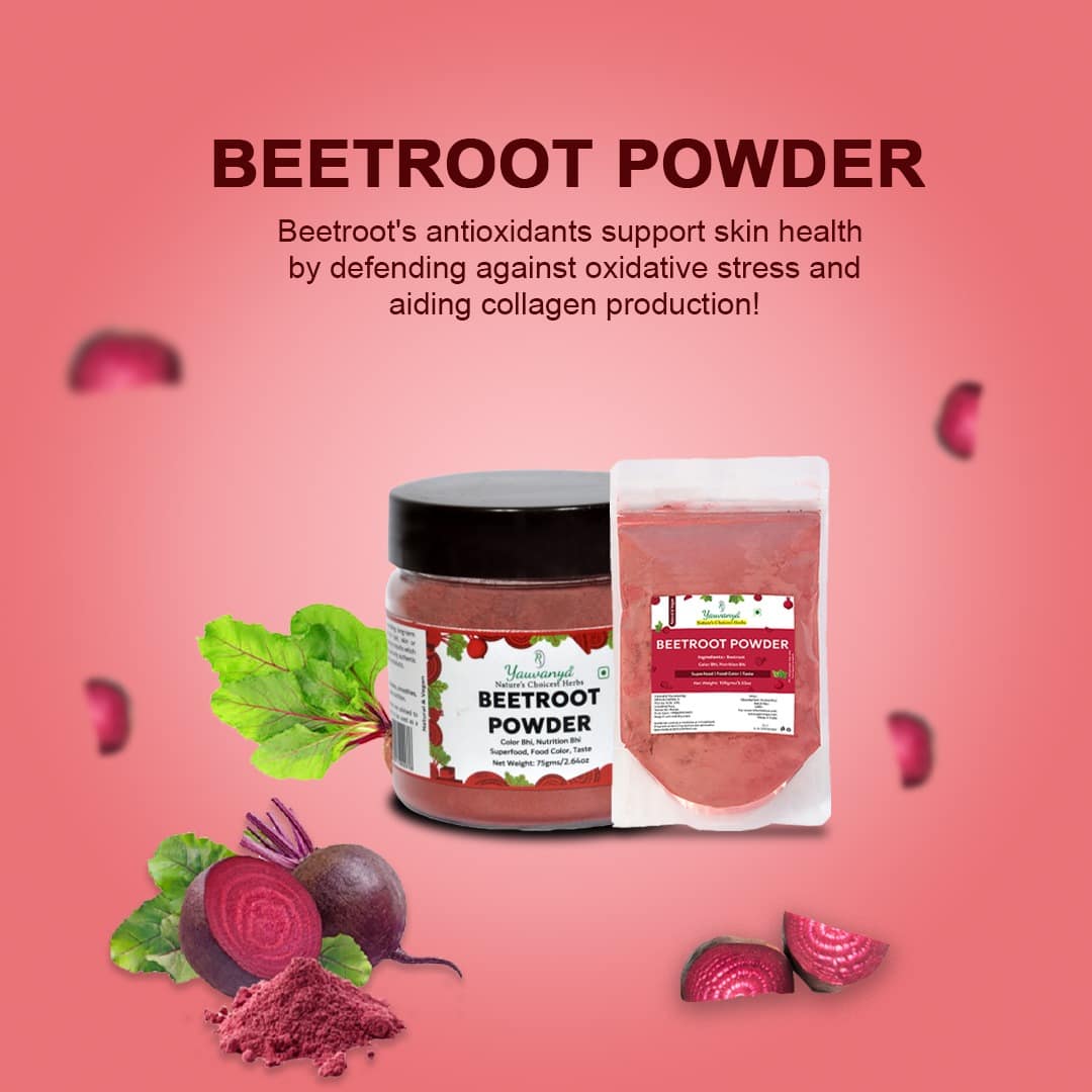 Yauvanya Beetroot Powder | Natural Food & Hair Color (50g / 75g / 100g) - Image 2