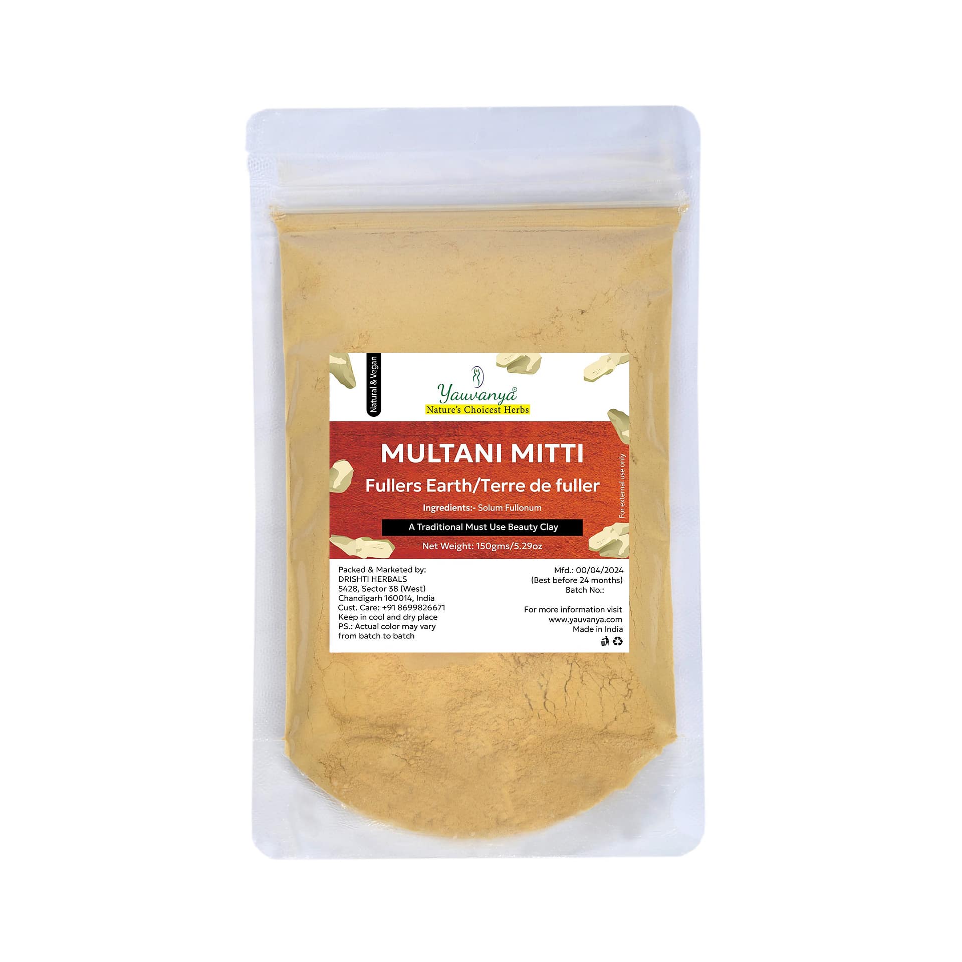 Yauvanya Multani Mitti 150g | Deep Cleansing & Smooth Skin Care